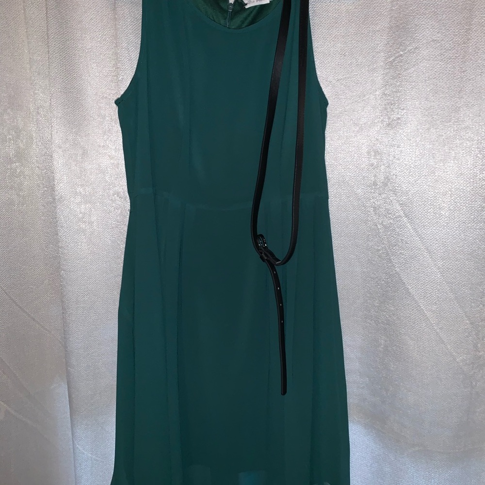 Hunter Green dress with black belt